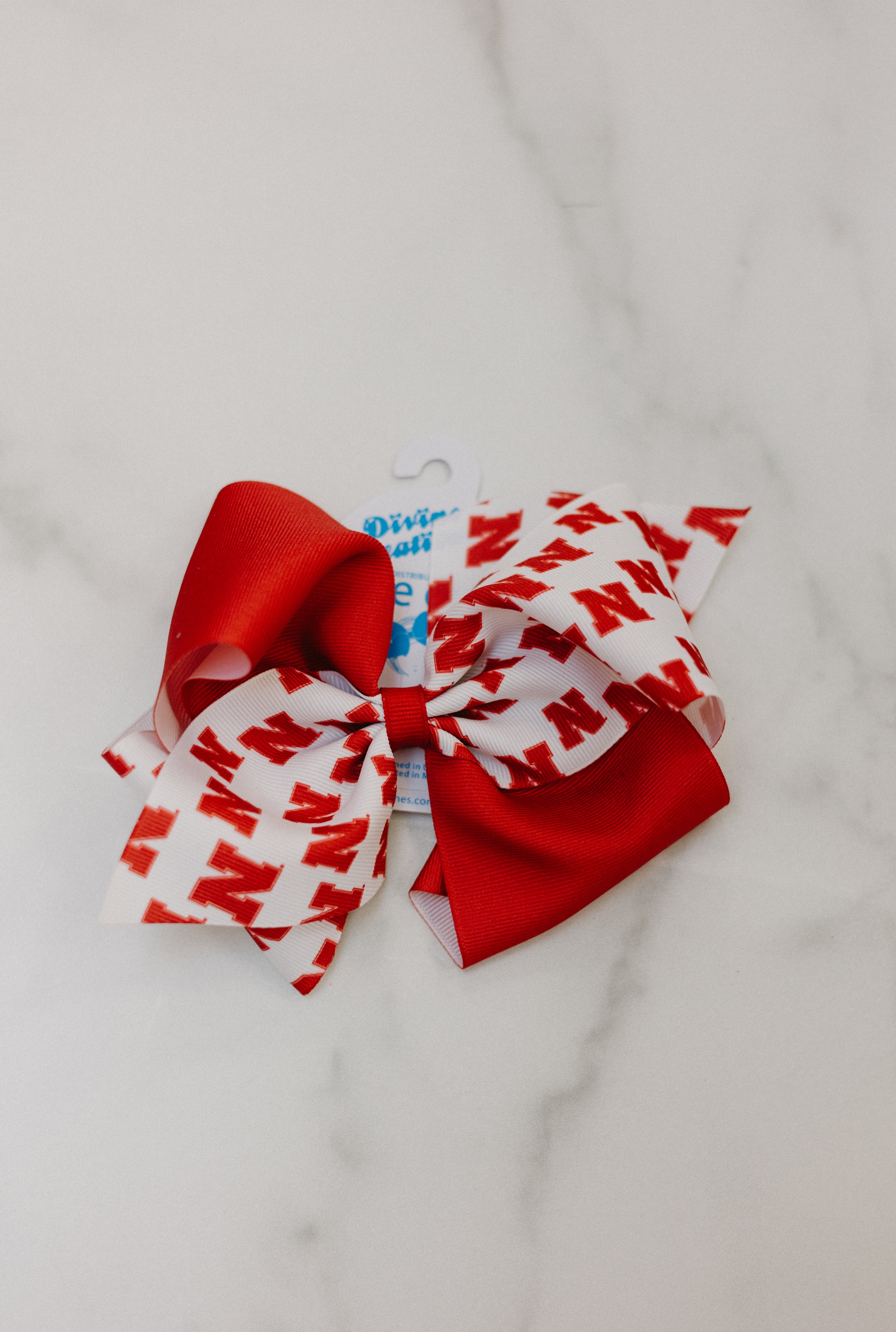 Wide King College Print Color Block Bow