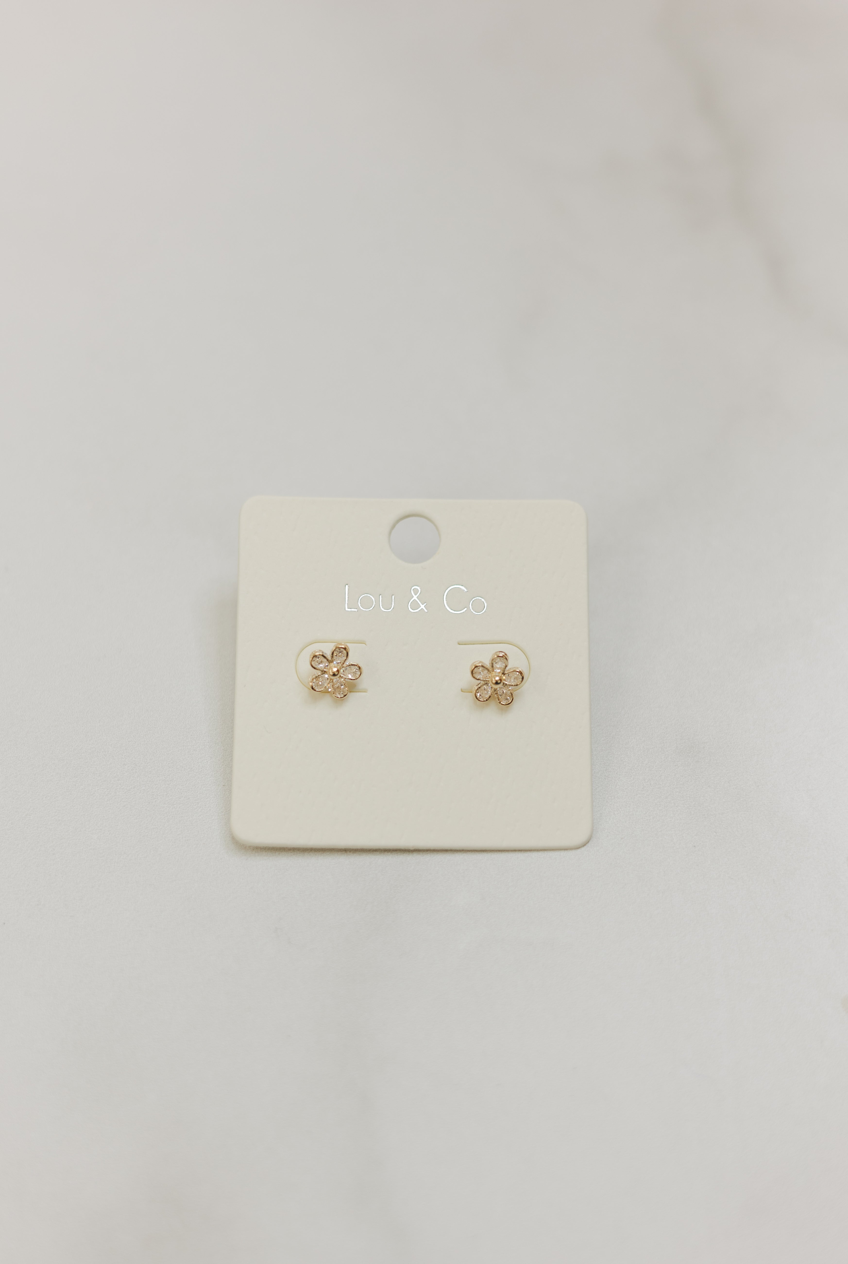 CZ Flower Stud Earrings