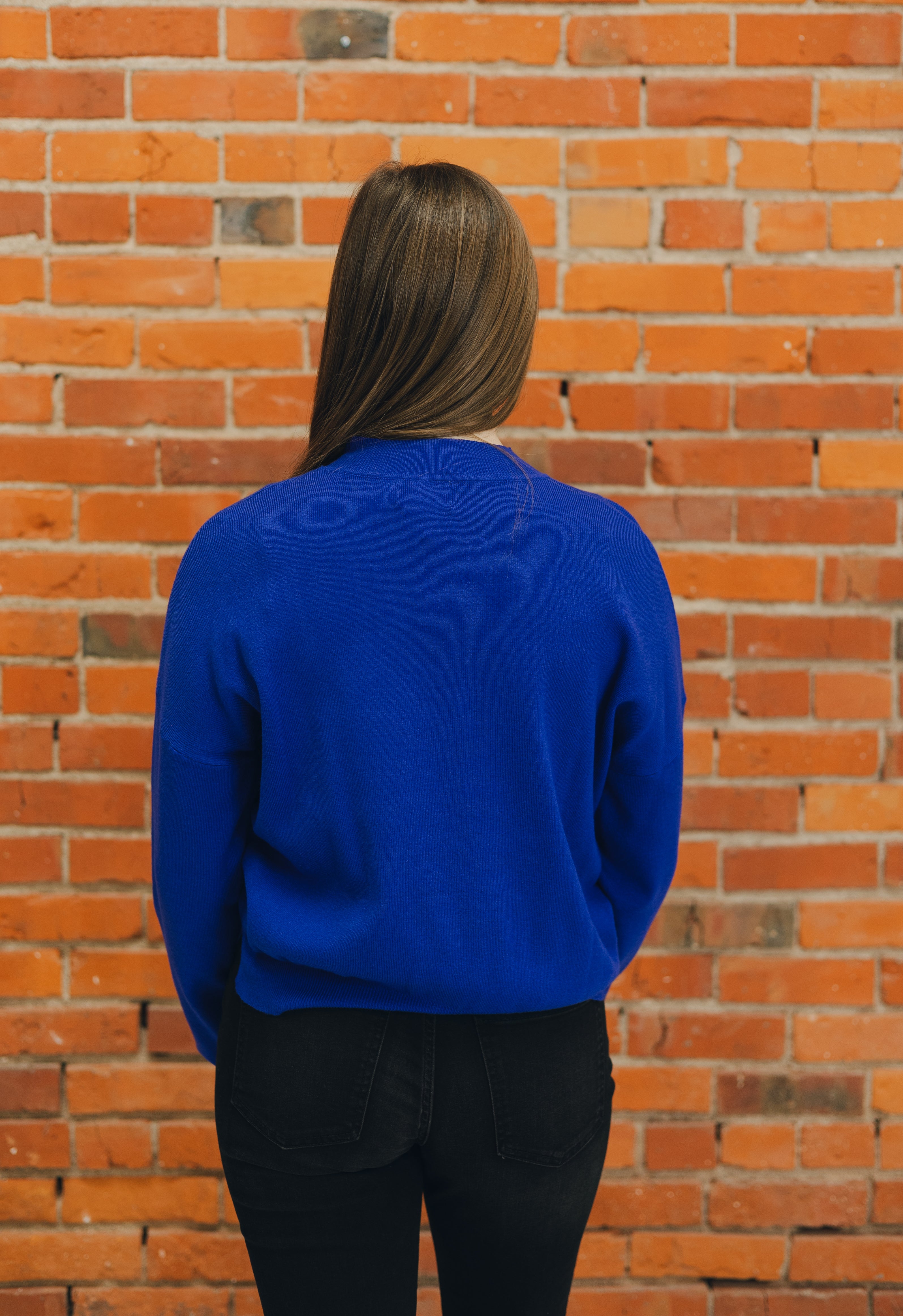 Long Sleeve Sweater Top - Royal Blue