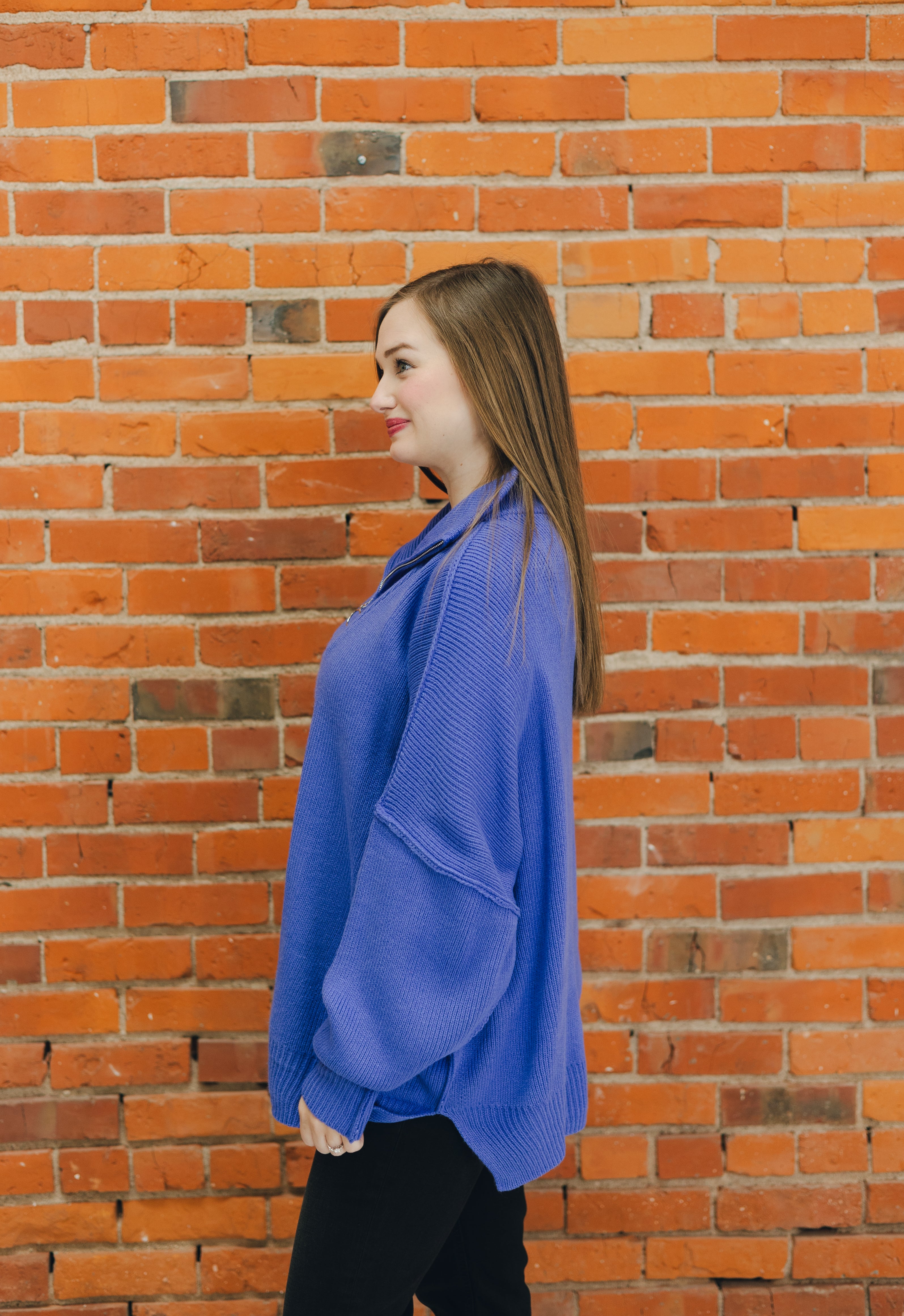 Half Zip Sweater - Cobalt Blue