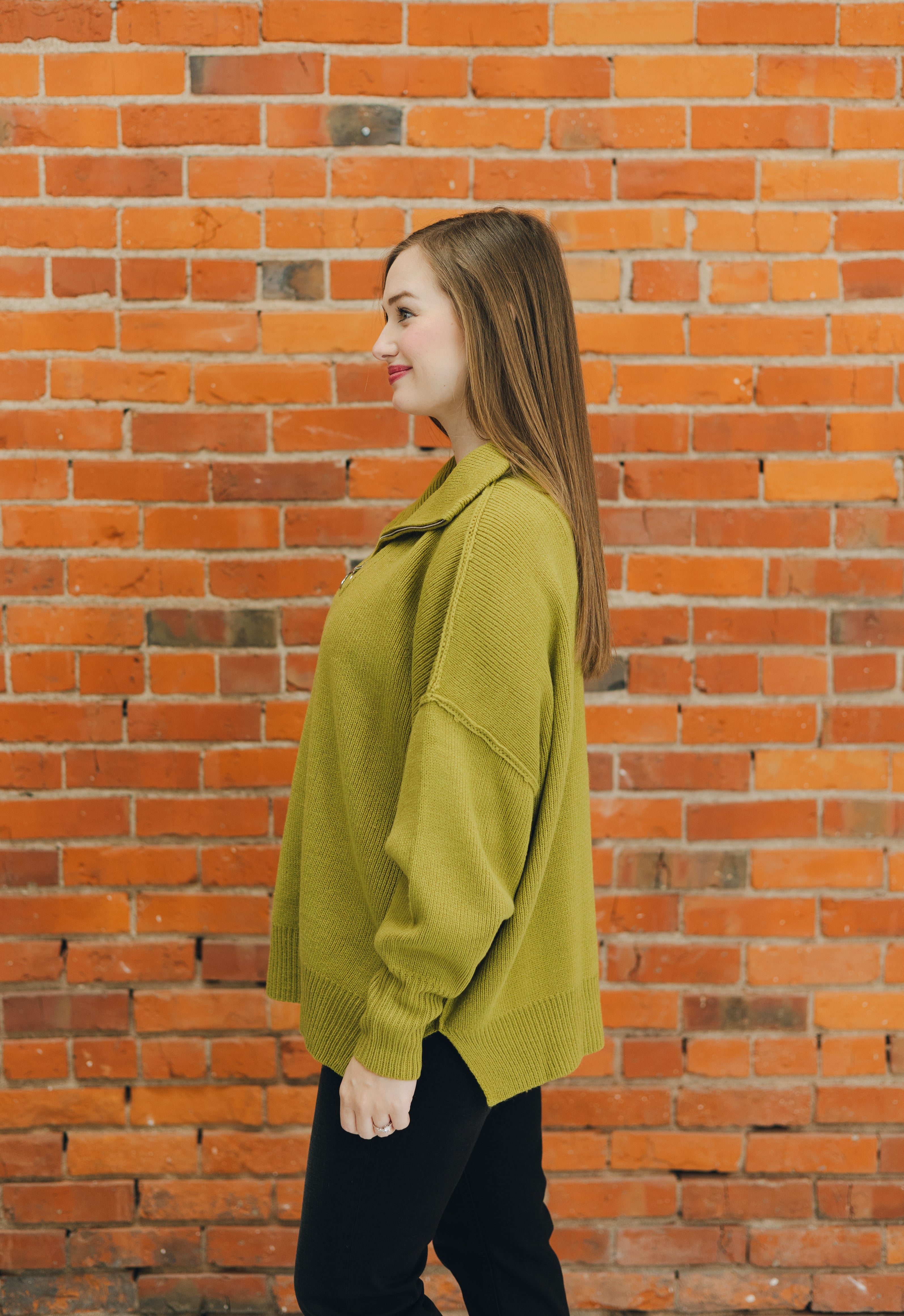 Half Zip Sweater - Chartreuse