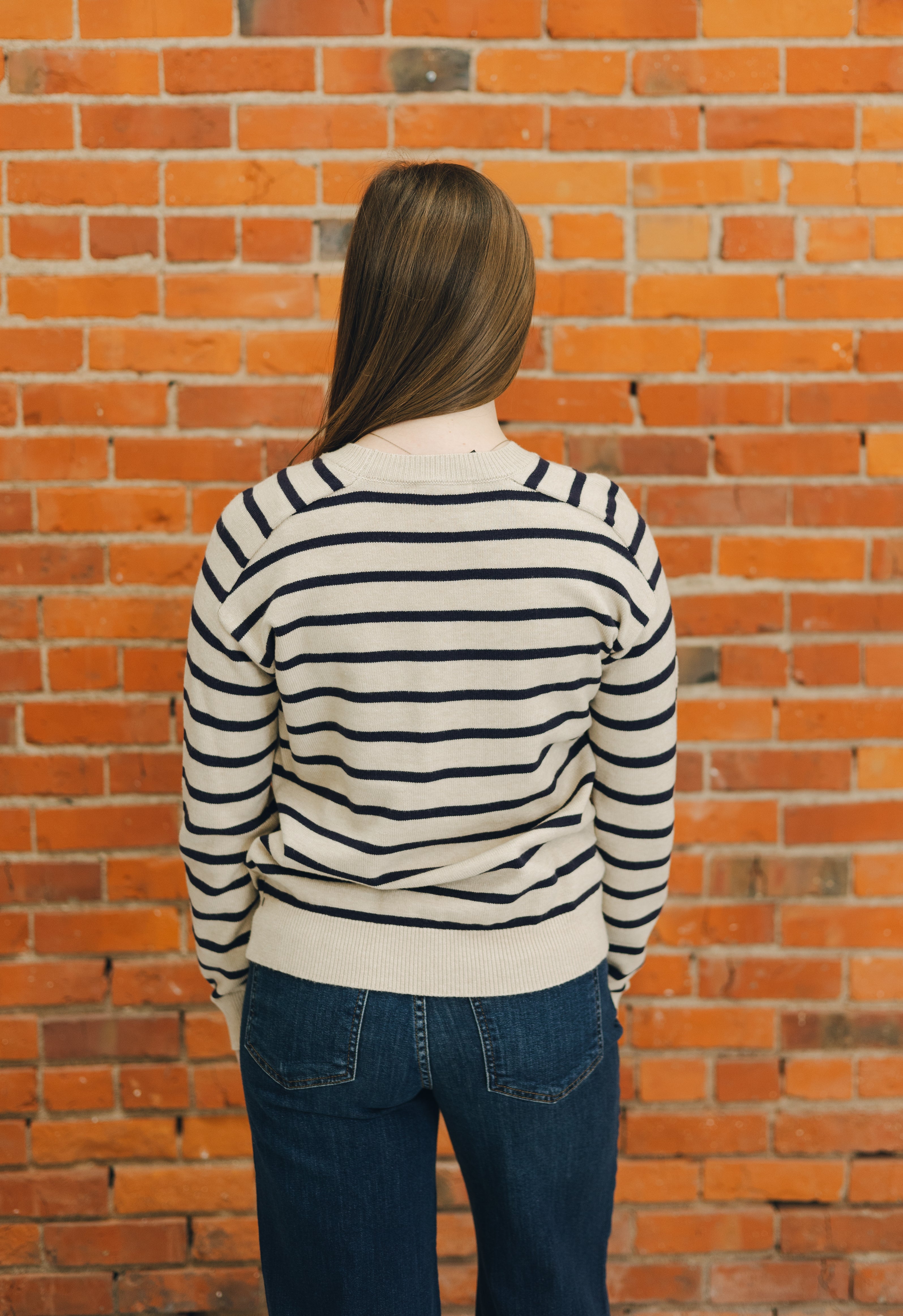 Striped Raglan Pullover Sweater