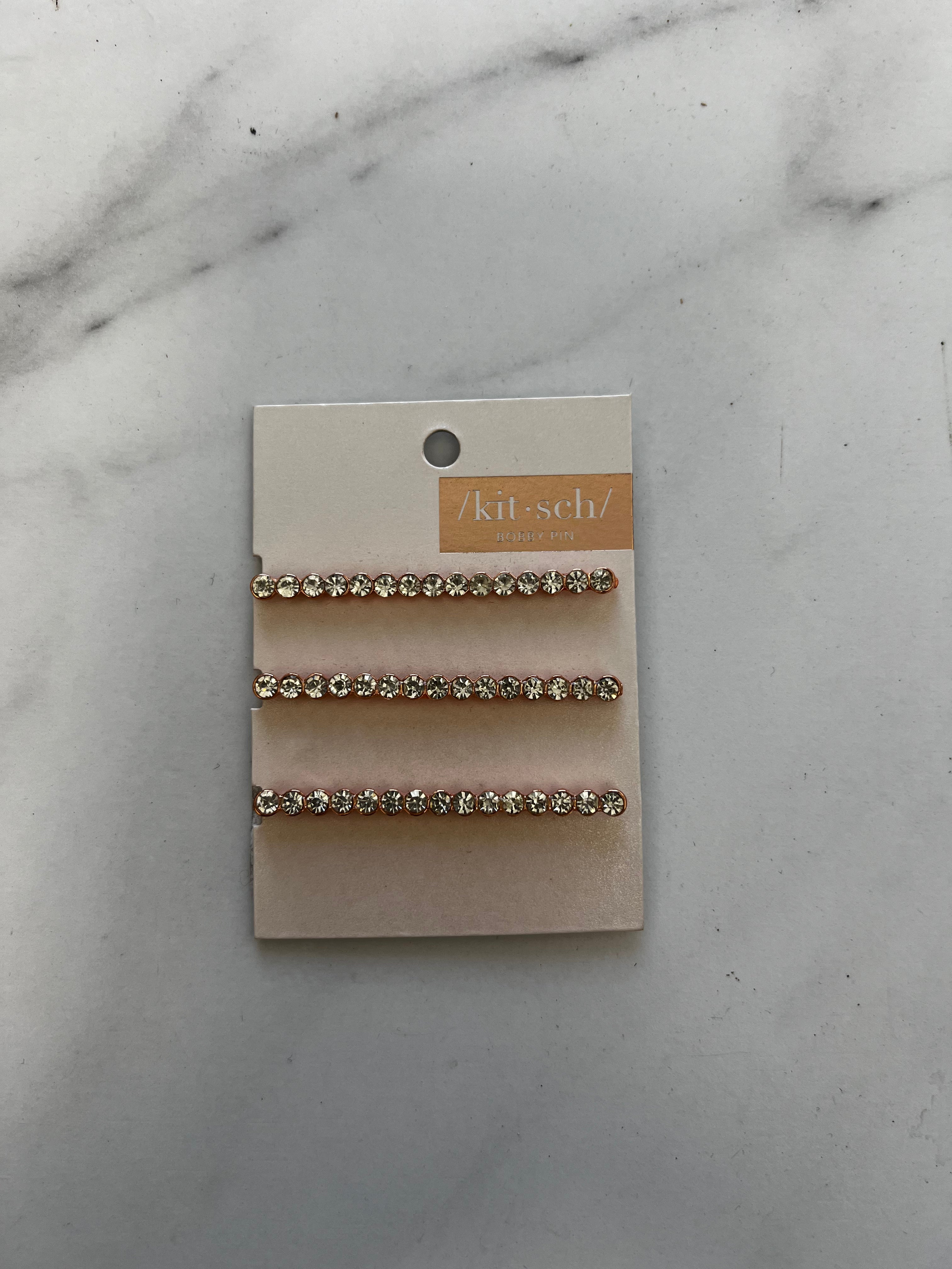 Kitsch Rhinestones Metal Bobby Pins