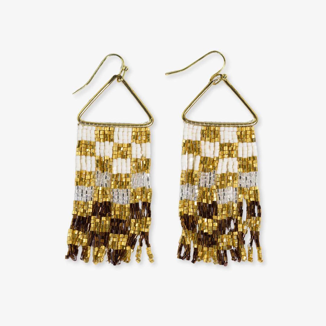 Paige Ombre Check Fringe Earrings