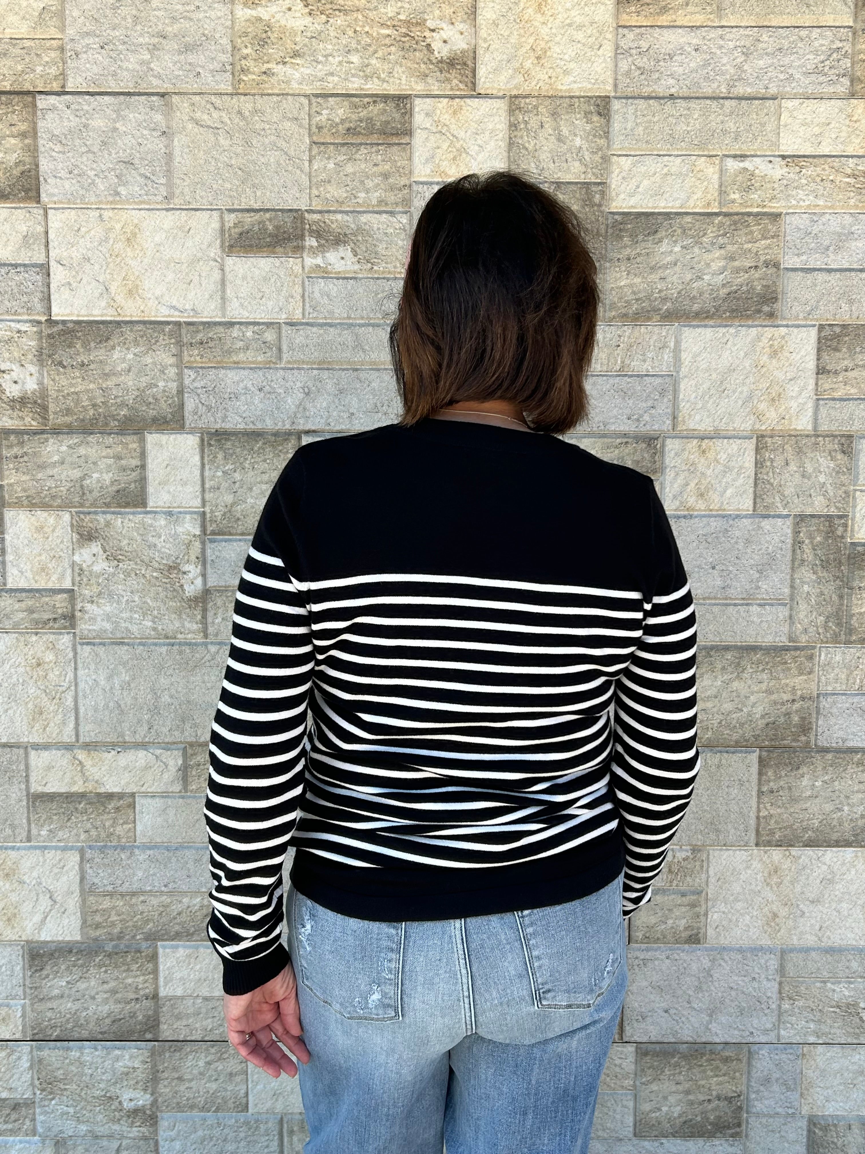 Crew Neck Striped Sweater