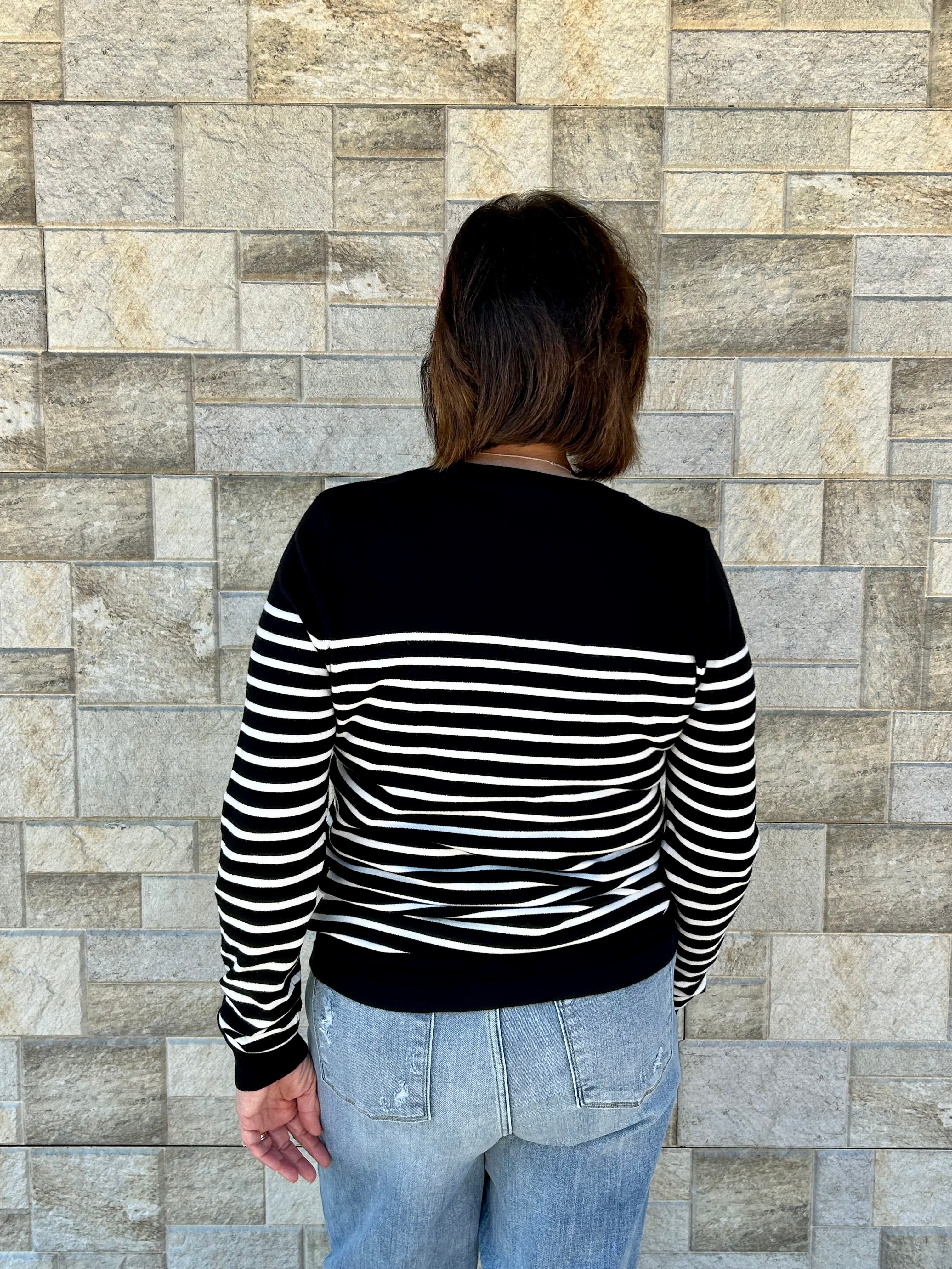 Crew Neck Striped Sweater