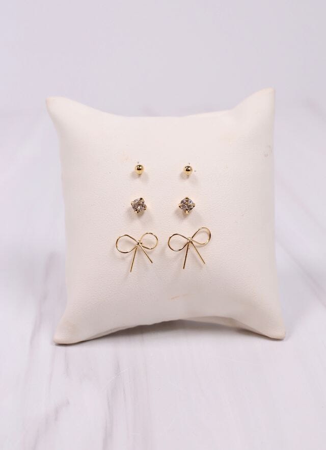 Andree Bow Earring Set - Gold