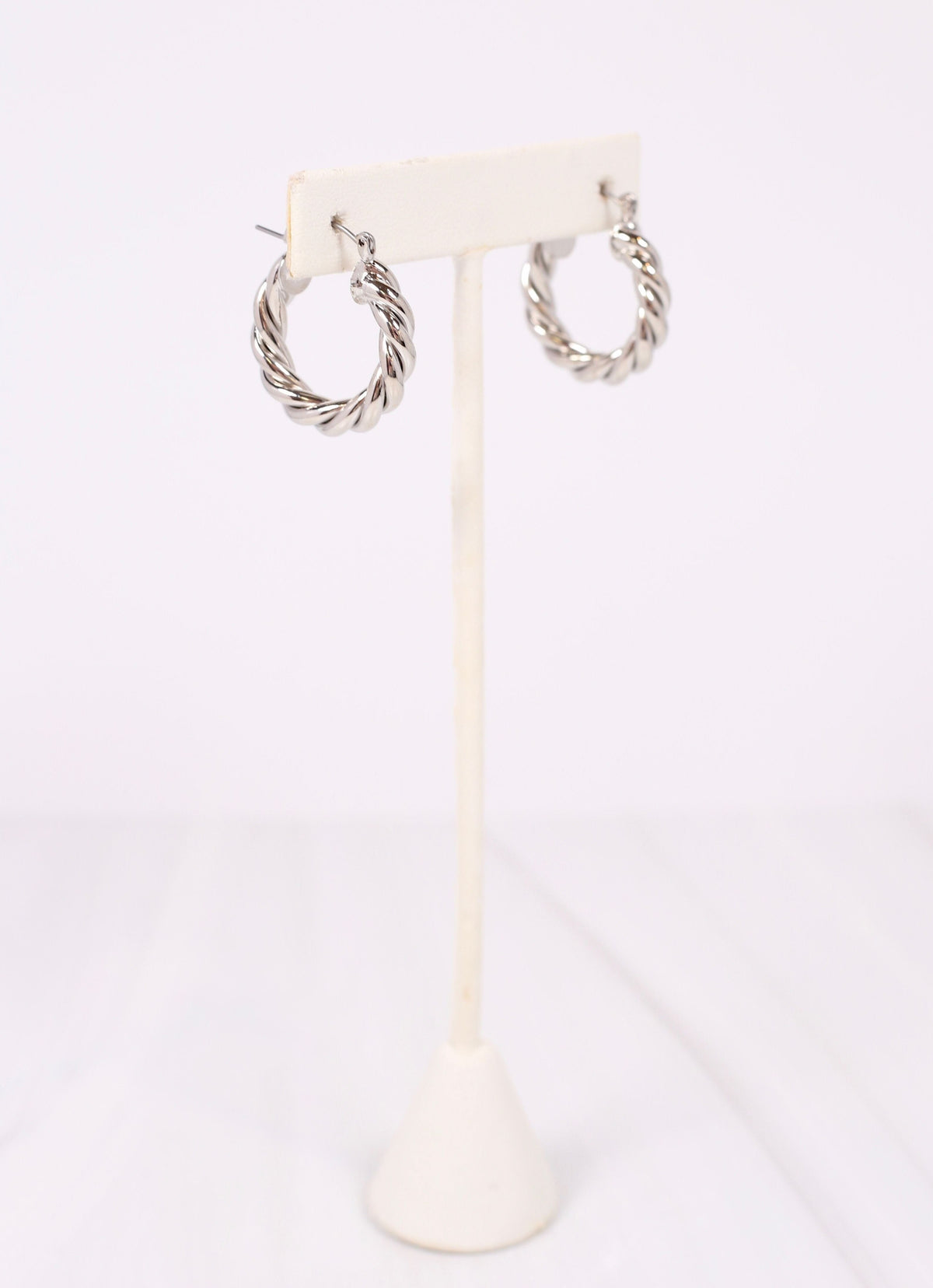 Ravin Twisted Hoop Earrings - Silver