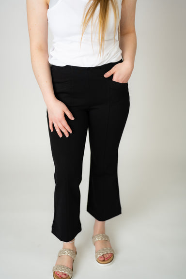 Liverpool Kelsey Flare Trousers for Women – Pull-on Style – Belt Loop Waist  – Multiple Front & Back Pockets Black 12 31 at  Women's Clothing store